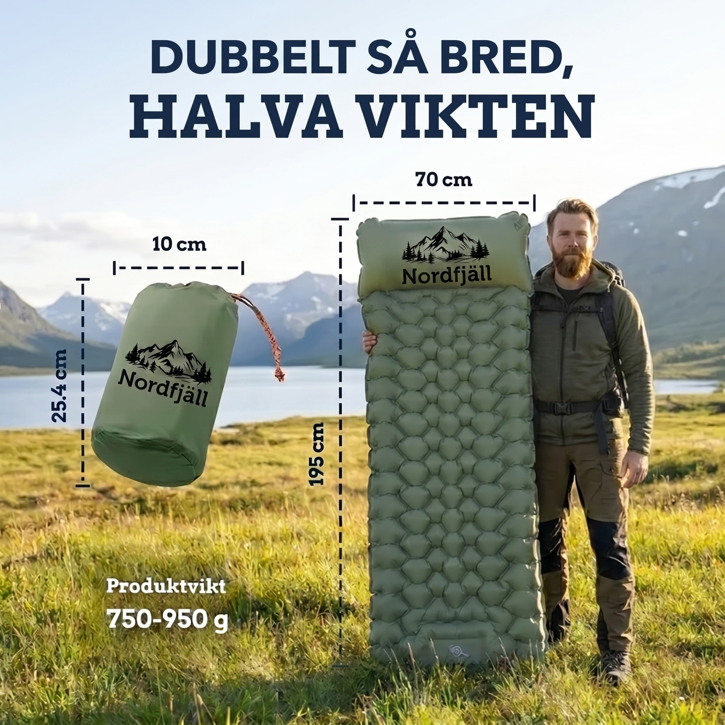 NordFjäll Ultralätt kompakt luftmadrass PRO